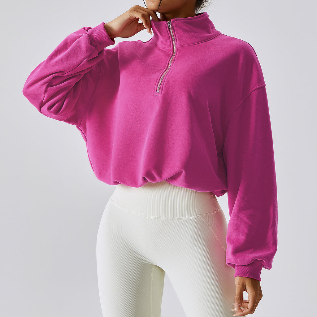 Dionora- Pullover High Neck Fitness Sports Sweatshirt For Women
